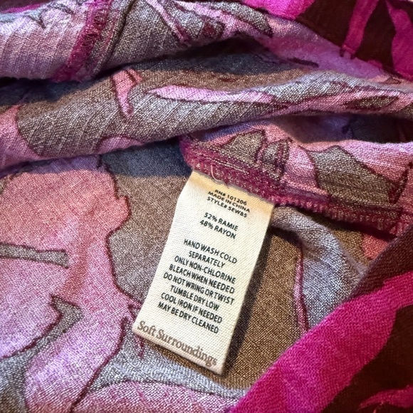 Soft Surroundings Women’s Oceo Gauze Tunic Top Tropical Fuchsia Pink Size 3X NWT - Picture 12 of 16